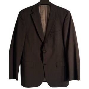 HUGO BOSS Suit Jacket Mens Size 40R Gray Wool Mohair Single Breast Silk Lined